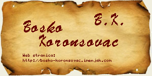 Boško Koronsovac vizit kartica